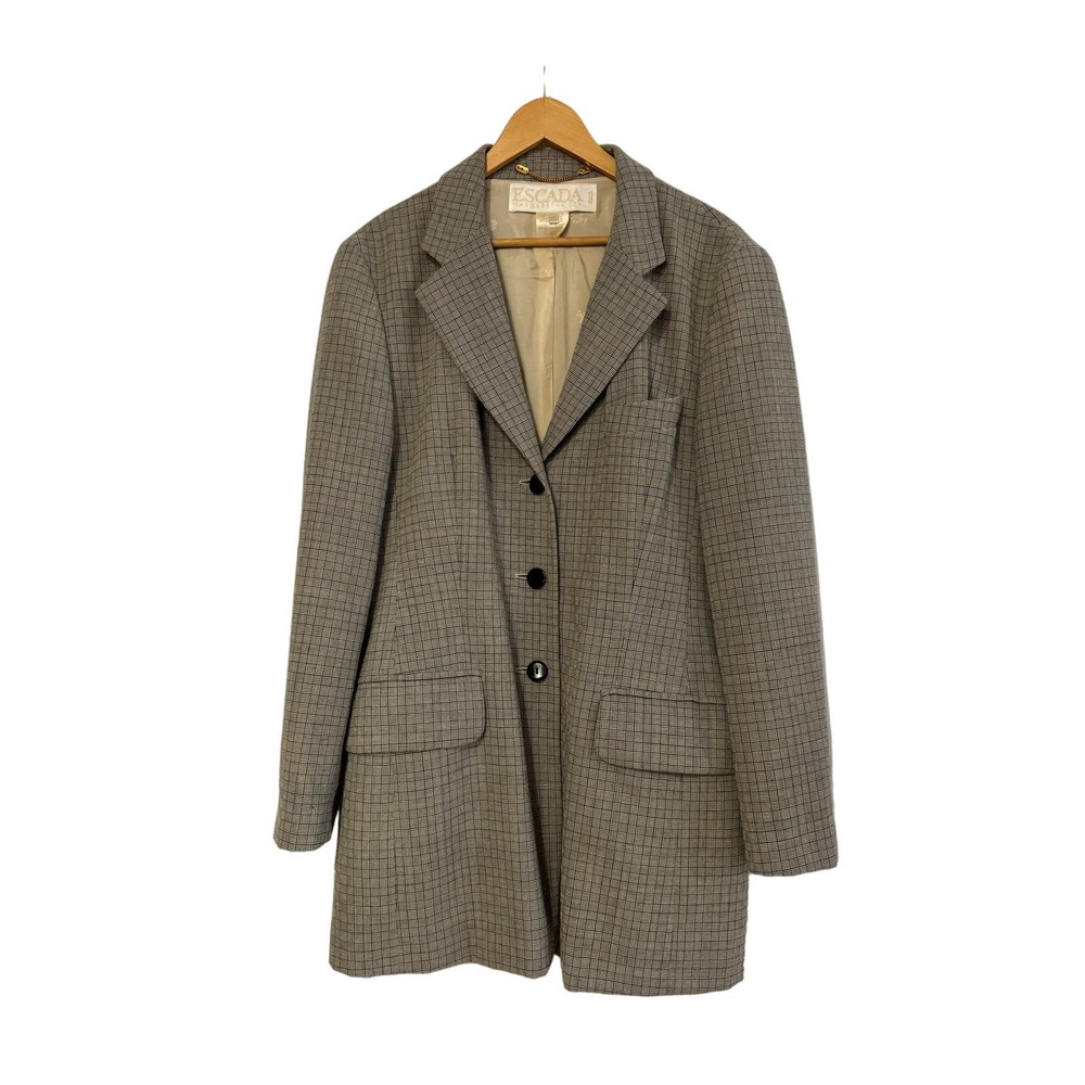 Escada Margaretha Fey VINTAGE long womens blazer wool 42